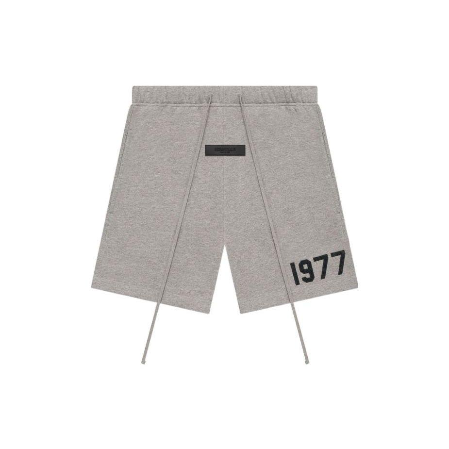Fear of God Essentials 1977 Серия SS22 Флисовые Шорты С Цифровым Значком И Шнурком Мужские Шорты Темно-Овсяный FOG-SS22-235