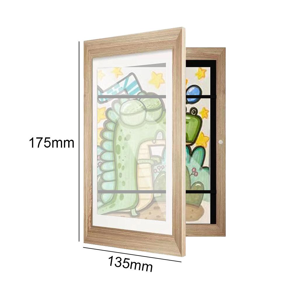 2/5Pcs Artwork Picture Frame Easy Change Wooden Frames Front Opening Art Drawings Storage Frames for Schoolwork Home Office