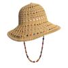 Elegant Lace Brim Sunshade Cap Breathable Colorful Straw Hat Summer Sun Protection Cap  Beach