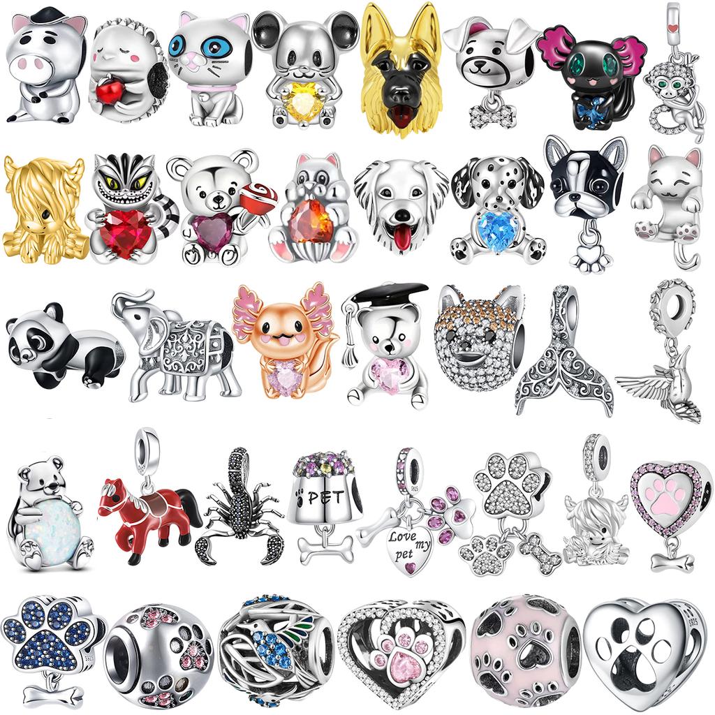 New Copper Scorpion Panda Elephant Monkey Dog Charm Bead Fit For Original Bracelet Necklace Diy Women'S Boutique Jewelry