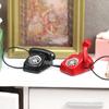 Rotary Miniature Simulated Telephone 1:12 Doll House Retro Telephones Model Dollhouse Kids Gift