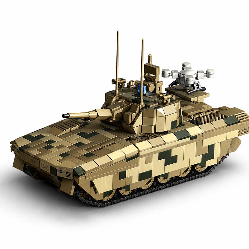 1:35 99B Модель Военного Танка MOC Строительные Блоки Наборы Кирпичей Армейский Солдат Игрушки для Самостоятельной Сборки Коллекционный Набор Праздничные Подарки Декор