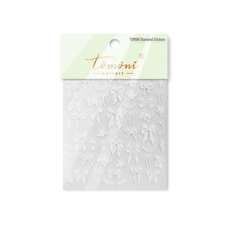 Наклейки для нейл-арта Tomoni Crystal Diamond Ribbon Bow - Изысканный стиль.