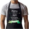 Tablier De Cuisine - Merci Papy Inoubliable Homme - Noir - Coton Résistant - Impression Bretonne