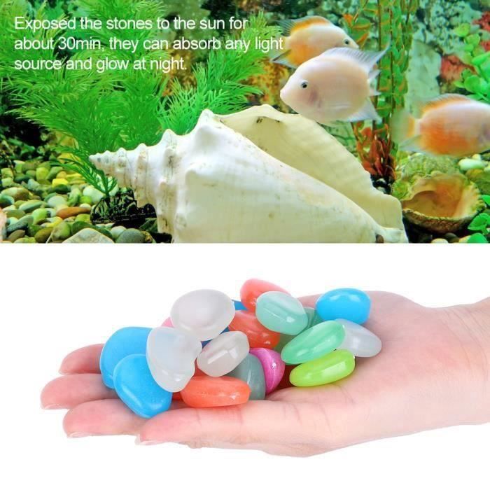 RA09097-Fluorescent Pebbles Fish Tank Fluorescent Bright Luminous Pebbles Luminous Stones for Aquarium DecorationGrand