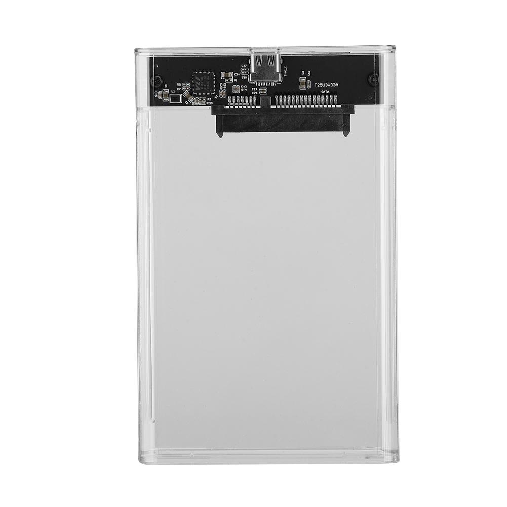 Transparent 2.5 Inch SATA HDD SDD Box Case Type C Mobile Hard Disc External Enclosure UASP (Not Inclube Hard Disk)