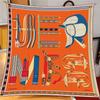 Silk Scarves Colour Horse  Silk Scarf Women Shawls Luxury Design Hijab Scarf Fashion Square Scarves Neckerchief
