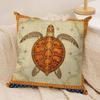 Vintage Sea Creatures Cushion Cover Pillow Case Short Plush Square Throw Pillow Covers Pillowcase Sofa Home Decor Gift