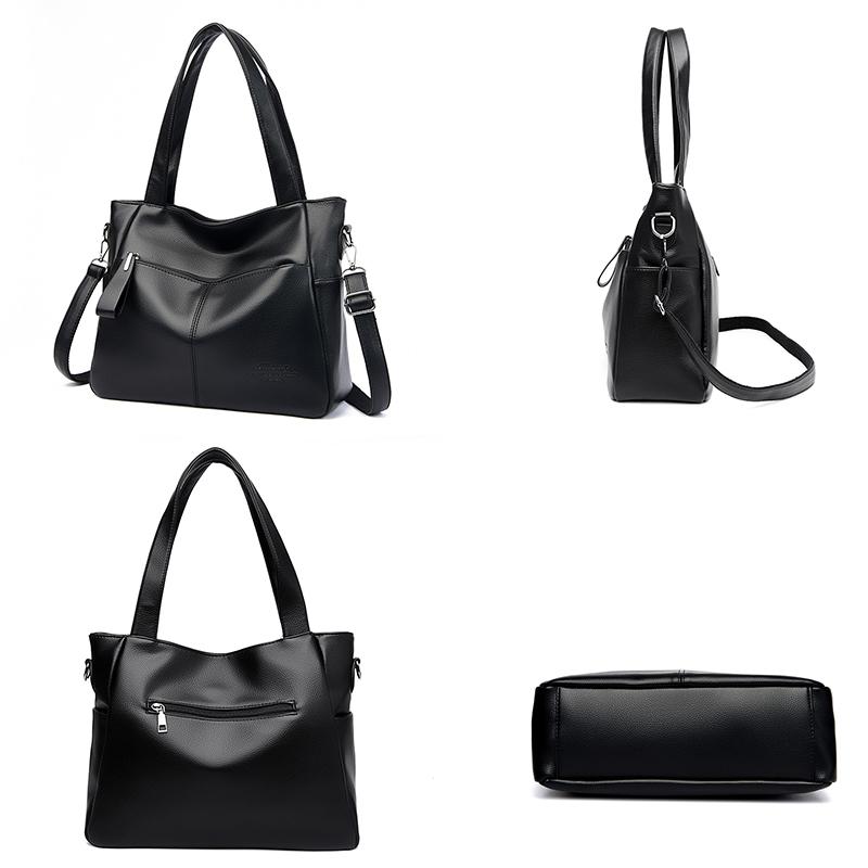 Кожаные сумки через плечо большой вместимости для женщин, 2023, простая женская сумка-шопер, дизайнерские сумки, женская сумка-мессенджер