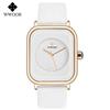 WWOOR Women Leather Strap Red Square Watch Simple Ladies Big Watches Top Brand Luxury Leather Waterproof Wrist Watch Reloj Mujer