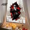 Scary Party Prop Decors Horror Zombie Wall Decal, PVC Tearing Halloween Window Clings for Mural Home Glass, Waterproof Removable Sticker