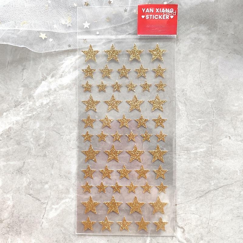 Золотые Блестящие Блестки Сердце Звезда Животное Корона DIY Наклейки Самоклеящиеся Новогодний Подарок для Ребенка Лицо Скрапбук Декора Яркие Наклейки