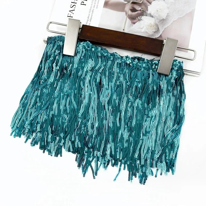 Meetee 1-5 ярдов 17 см Пайетки Лазерная Кисточка Бахрома Занавеска Платье Отделка Кисточки Кружево Декоративная Тесьма Домашние Швейные Принадлежности