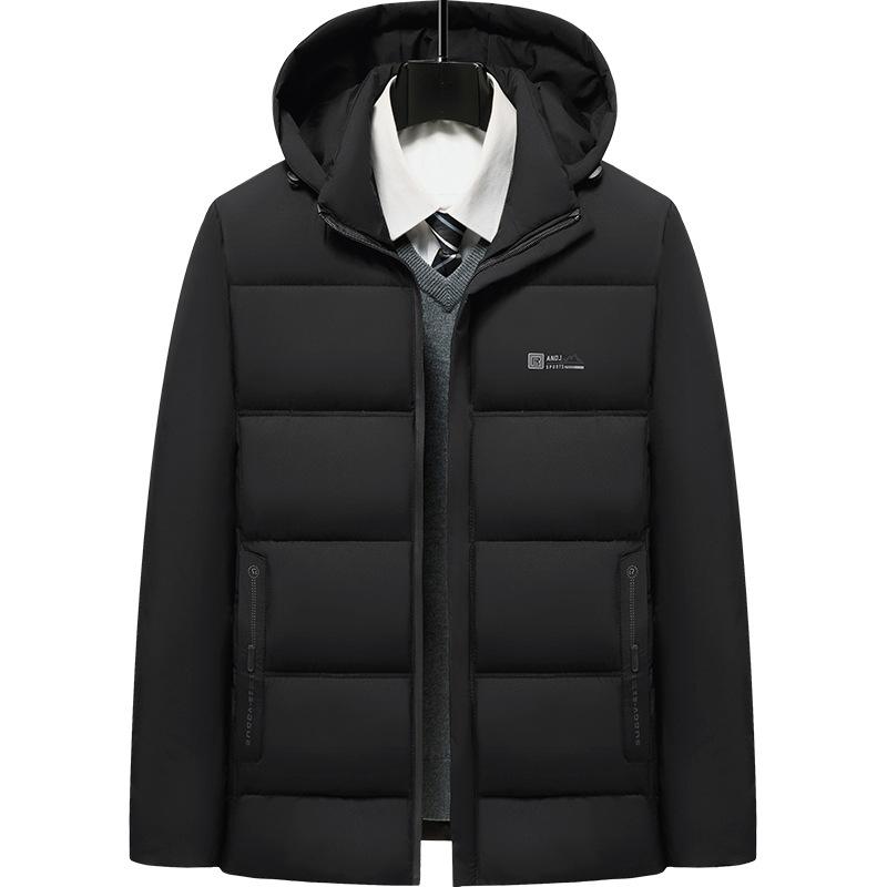 Новое зимнее графитовое быстросогревающееся утолщенное теплое хлопковое пальто для мужчин и пап среднего возраста для ношения. Куртки в стиле бизнес-кэжуал