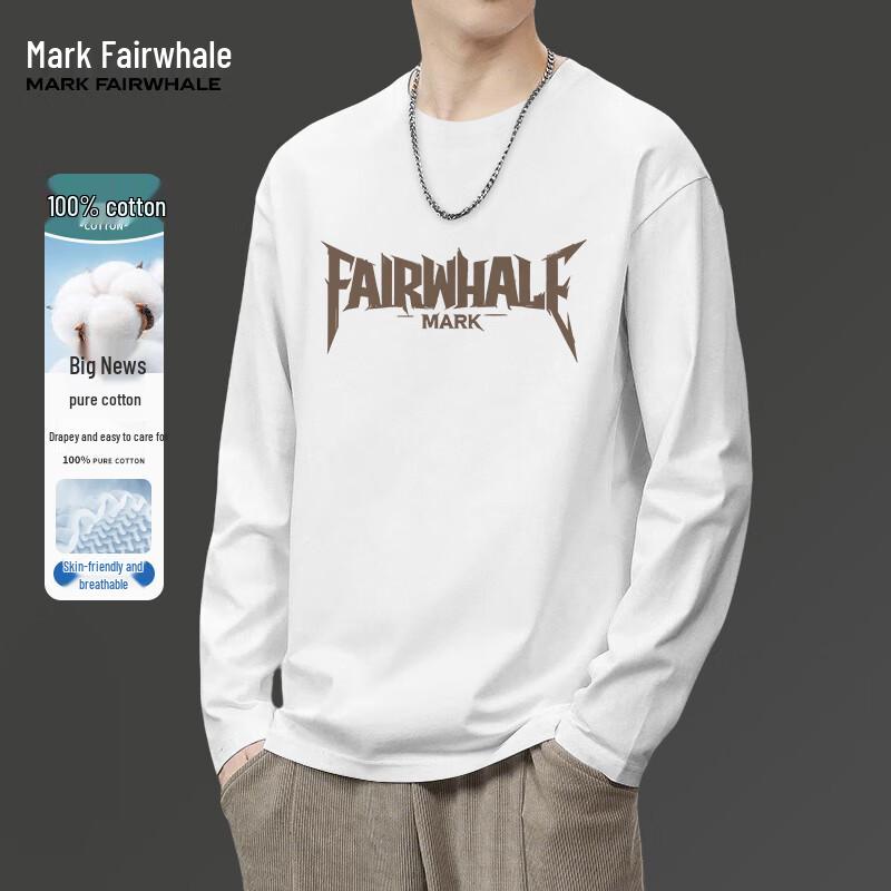Mark Fairwhale Мужская плотная хлопковая футболка с длинным рукавом