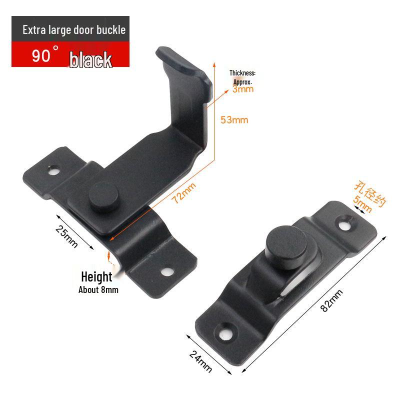 Нержавеющая сталь 90° Задвижка-шпингалет для раздвижных дверей для ванной комнаты и окон