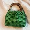 1pcs Chic Handmade Woven Bag Accessories, Resin Bamboo Style Handles, DIY Crafting Replacement Carry Loops for Handbags