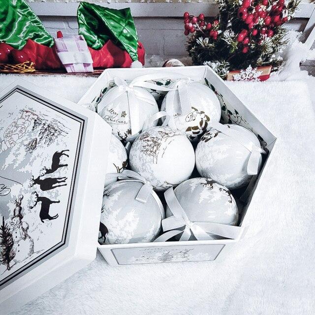 Xmas Party Hanging Ball for Home Party Ornament Christmas Gift Christmas Tree Decor Ball Baubles Ornament  Xmas Tree Toys 7 PCS  a Set