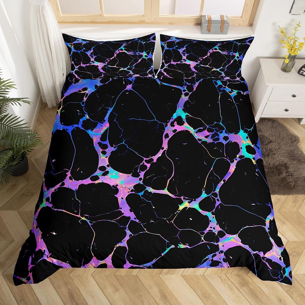 Chic Marble Duvet Cover Sets For Teens Kids Queen Lightweight Quilt Covers Bedroom Decor Abstract Art Bedspread Covers No Quilt