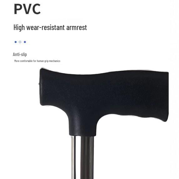 Stainless Steel Adjustable Four-Legged Walking Cane for Elderly – Anti-Slip, Anti-Fall, Wear-Resistant.