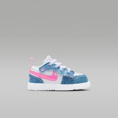 Kids' Sneakers Nike Jordan 1 Low ALT SE Denim Sequin (TD) Cobalt Bliss/White/Pink Glow