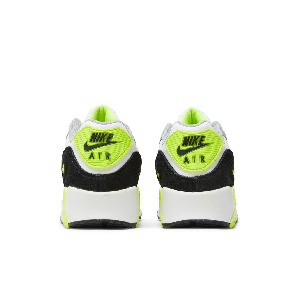 Nike Air Max 90 для школьников 'Volt' (унисекс) Белый / Серый с частицами / Вольт Детские беговые кроссовки CD6864 101