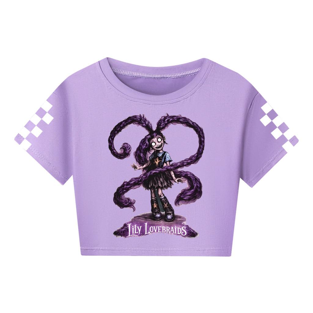 5582 Kids Girls Lily Lovebraids Game Print Short T-Shirt