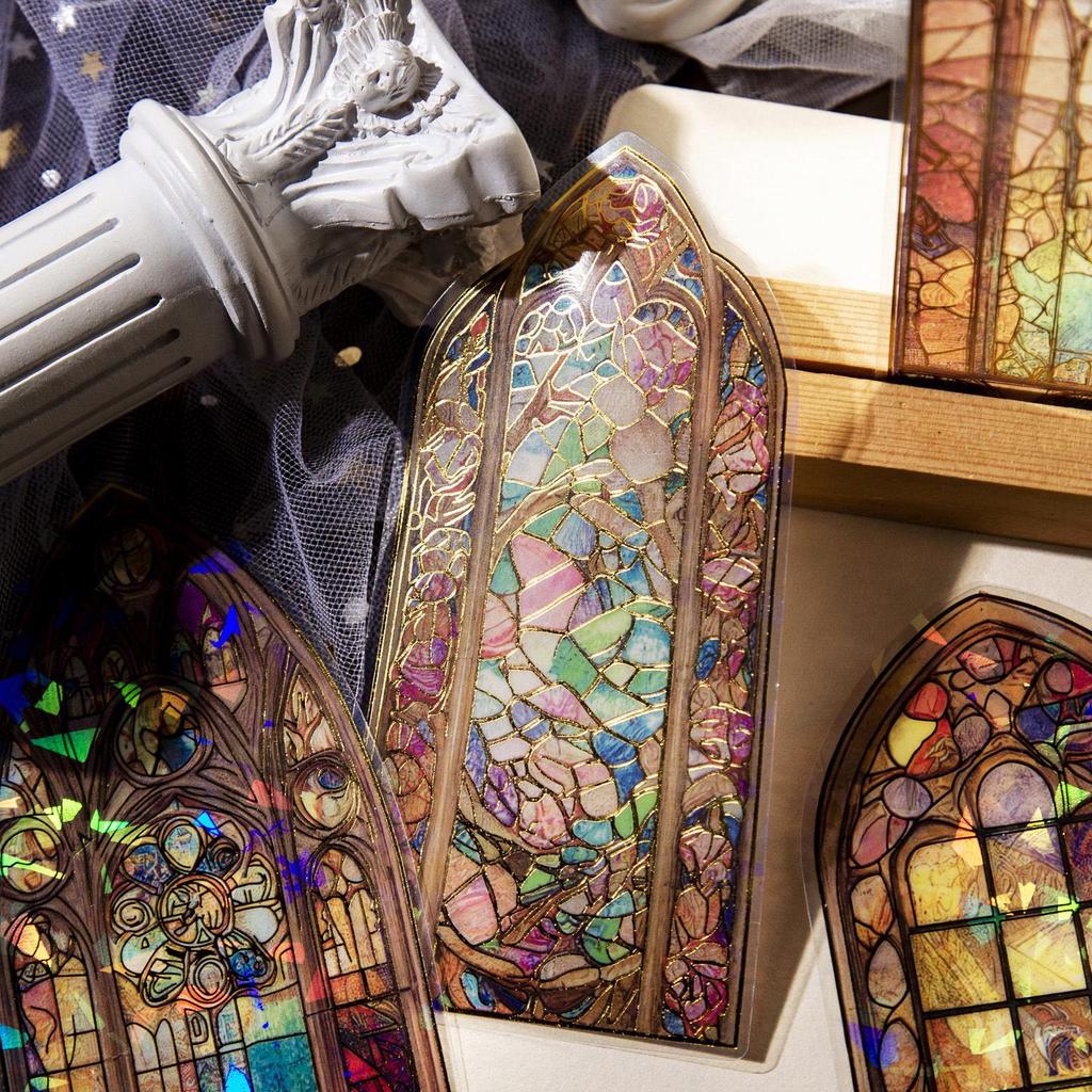 Европейское витражное окно Ретро наклейки для журнала - 10 листов ПЭТ-материала