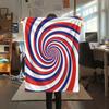 1Pc Illusory Graphics Print Flannel Blanket, High quality Comfortable for All Seasons, Home Decor, Warmth and Comfort, Perfect for Christmas Gifts W26