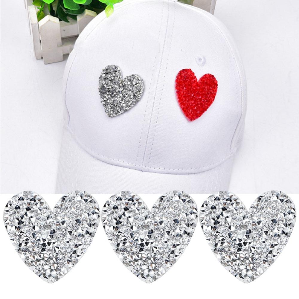 10pcs Sew On Type Heart Shaped Appliques Hot Fix Iron On Patches For DIY Crafts