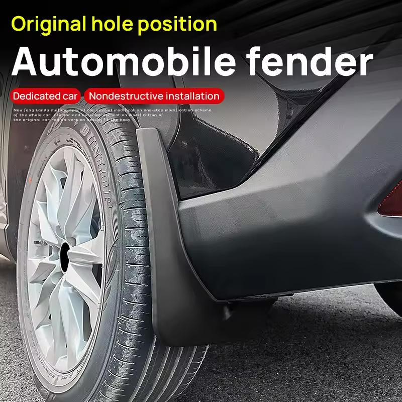 4PCS Car Mud Flaps For Tesla Model Y 2024 Waterproof Anti-Splash Mudguards Fender Trim Auto Exterior Accessories