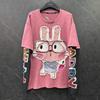 Plus Size Sweet Embroidered Rabbit Long Sleeve Two-Piece T-Shirt