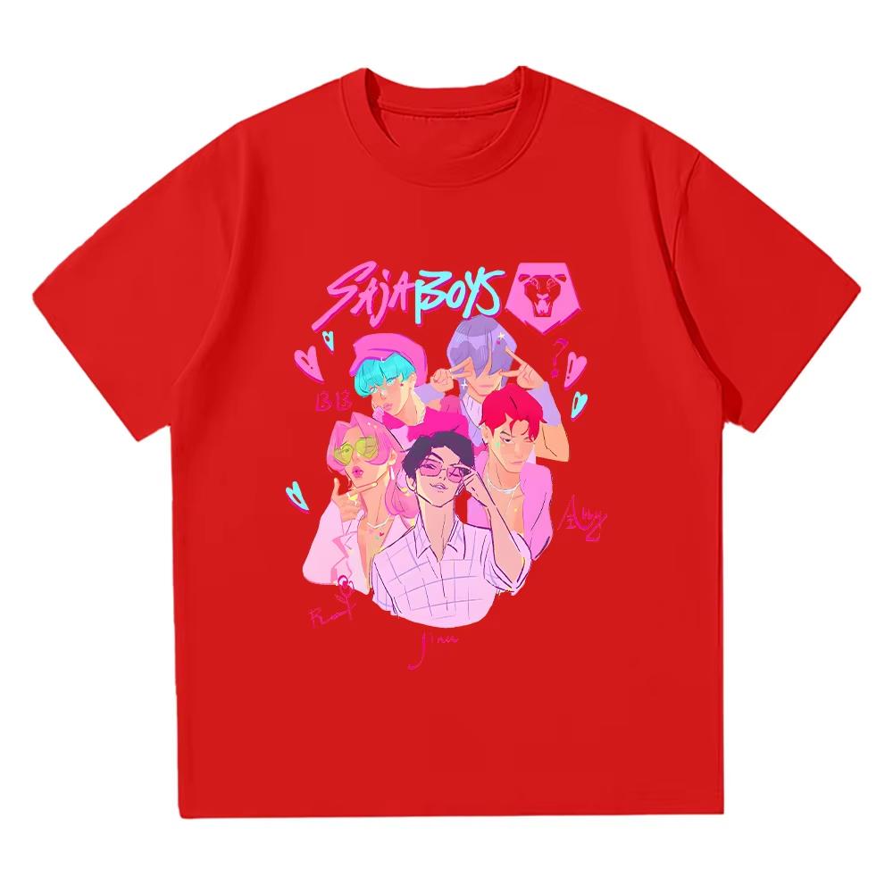 Saja Boys Boy Band T Shirt Inspired Movie Tees Unisex High Quality Cotton T-shirts Fashion Clothing Autumn and winter innerwear
