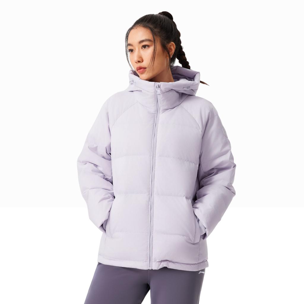 Женская пуховая куртка с капюшоном серии Li Ning Fitness с логотипом и стежкой AYMV776-2