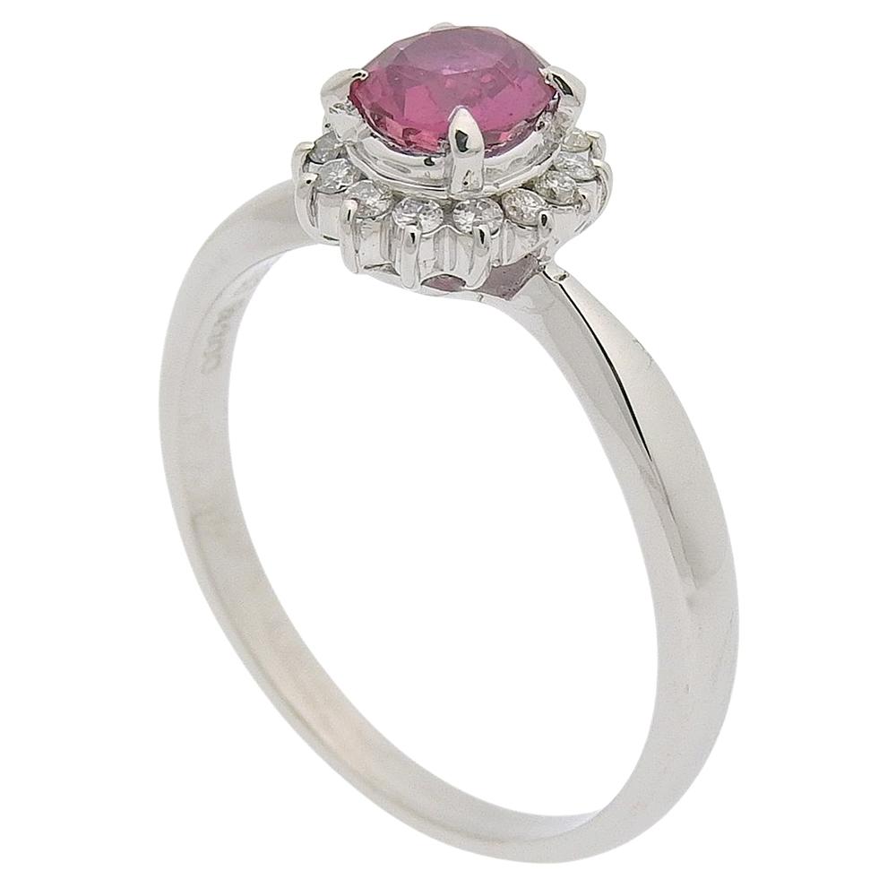 Ring Pt950Platinum/Ruby/diamond #7.0(US Size) 4g Women Used