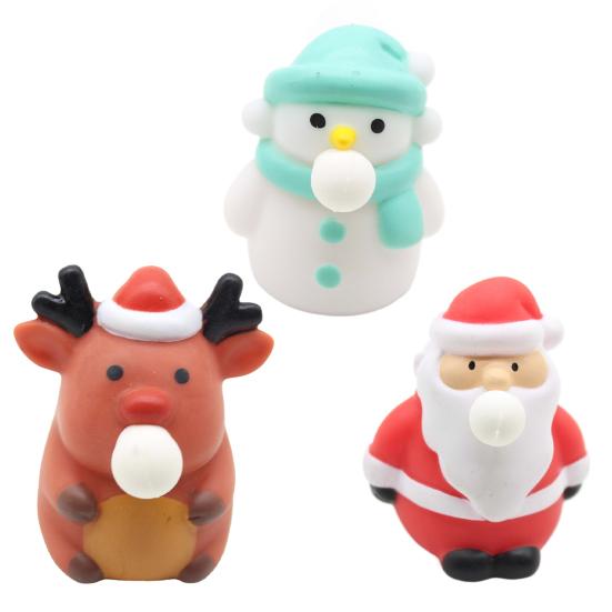 Squeeze Toy Cute Santa Claus Snowman Elk Squishes Toy Soft TPR Stress Relief Vent Toys Fidget Bubble Christmas Decompression Toy Christmas Gift