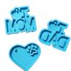 3 Pcs MOM DAD Love Charm Silicone Epoxy Resin Molds DIY Keychain Pendant Jewelry for Mother's Day Father's Day Craft