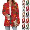 Women's Christmas Printed Lightweight Cardigan Long Sleeved Casual Loose Thin Fit With Pockets Cardigan Jacket