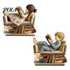 Чтение на диване Деревянная табличка Женщина Книга Деревянная табличка, Просто девушка/мальчик, который любит Статуэтка для персонализированного украшения для влюбленных Полка Стол, Литературная стена
