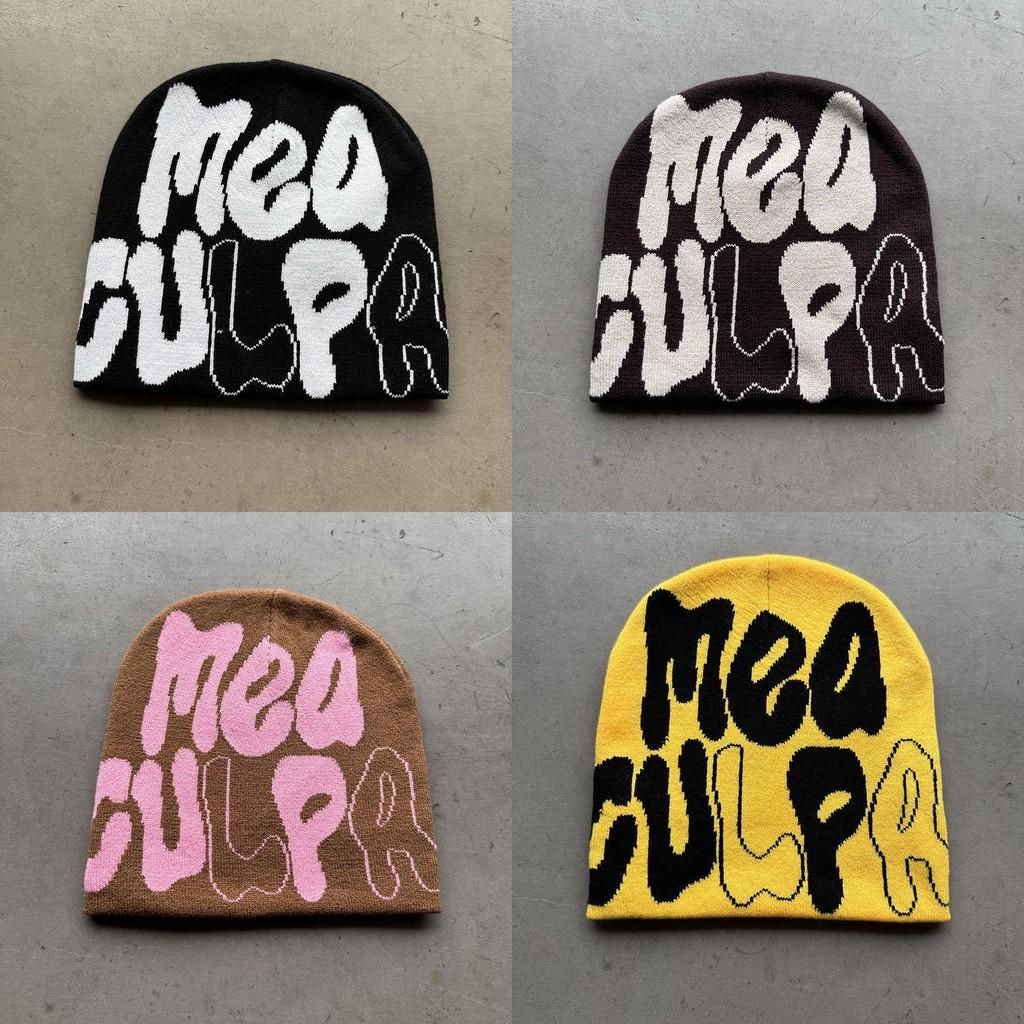 Knit Hat For Men And Women With Letter Pattern Warm Acrylic Winter Accessory