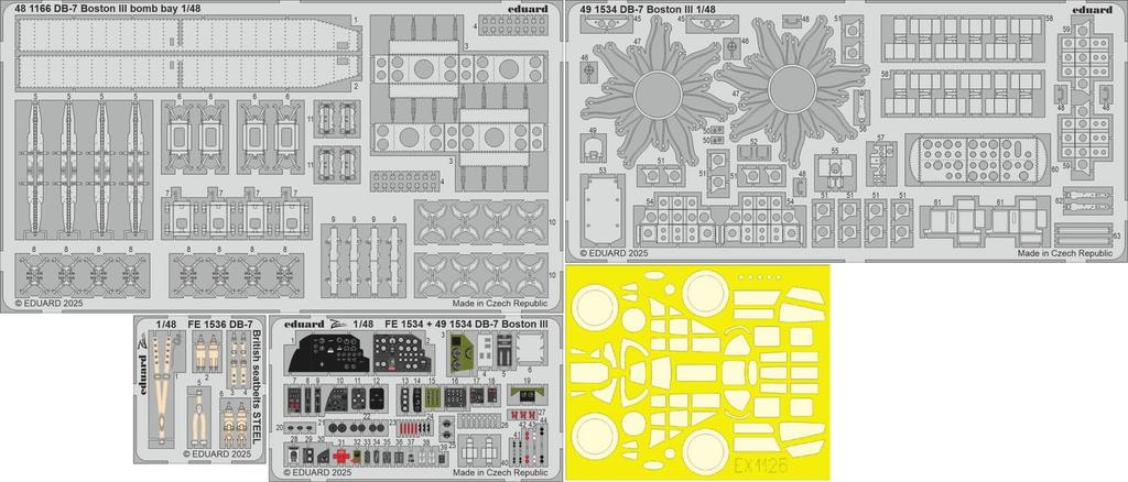 Eduard Scale Big Ed Boston III Parts Set HK Plastic Model Parts EDUBIG49460 1/48 DB-7 (British Version) (for Models) (Airplane)