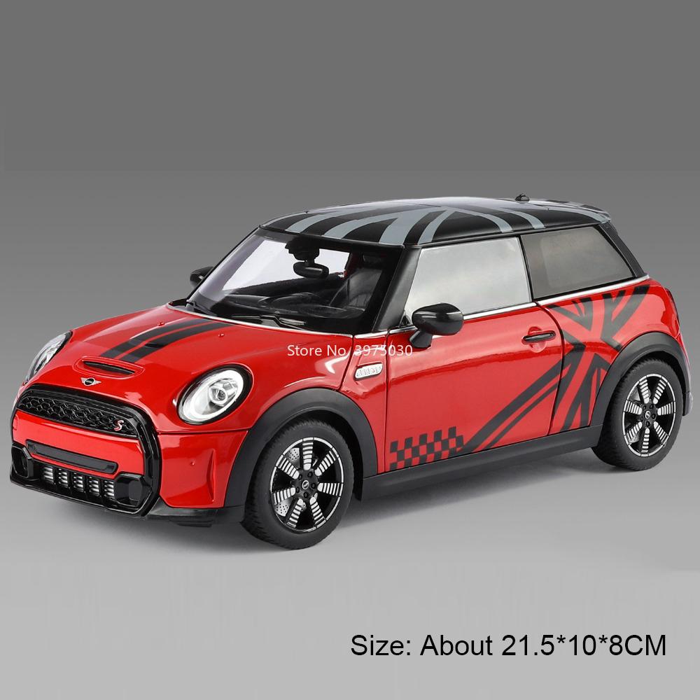 1:18 BMW Mini Cooper S Alloy Diecast Toys Models Cars Wheel Shock Absorption Miniature Vehicles Slide Forward Car Gifts for Boys