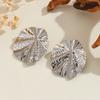 European and American exaggerated irregular circle stud earrings retro metal leaves butterfly geometric ring premium earrings women