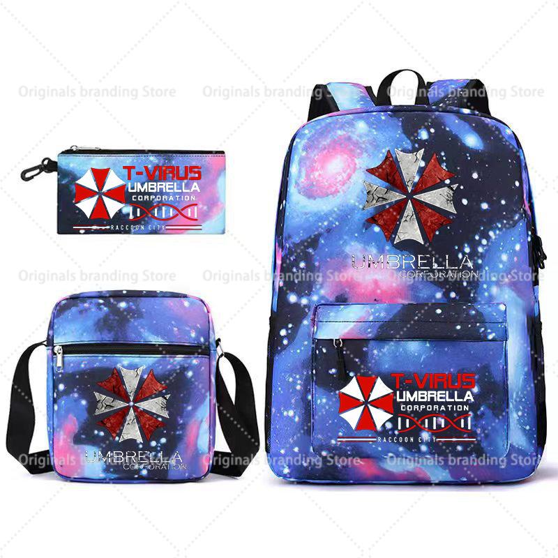 UMBRELLA CORPORATION Рюкзак 3 шт. Resident Evil Женский Мужской Рюкзак Дорожная Сумка Школьная сумка для Подростков Ноутбук Mochila ПОДАРОК