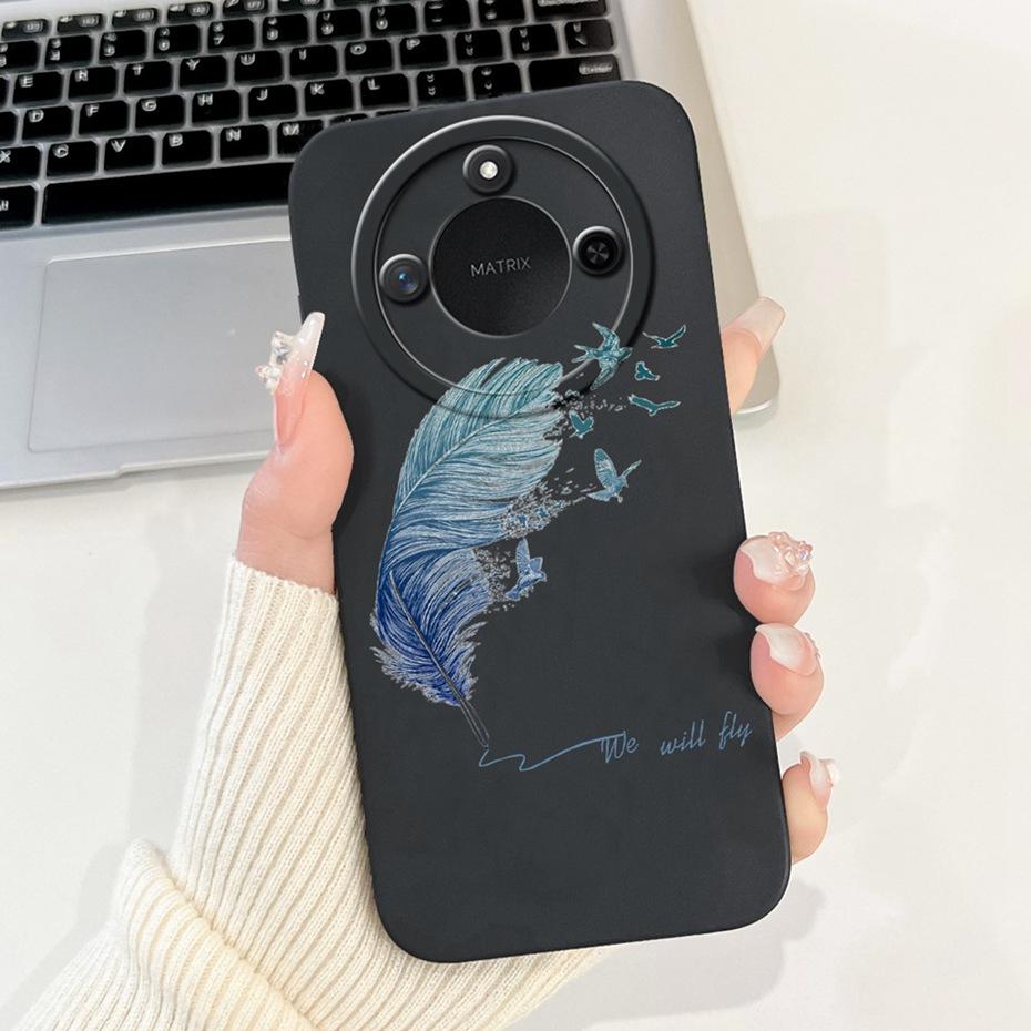 Phone Case For Honor X9c Smart 5G Pretty Girl Flower Printed Soft Silicone Back Cover For Honor X9C X9cSmart Cases Bumpers
