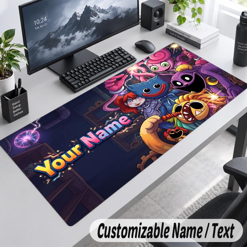 poppy playtime Personalized Large Mouse Pad Custom Name Text Extended Desk Mat Gaming Mousepad