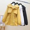 Autumn Fashion Solid Women Windbreaker Trench Coat Loose Jacket With Hooded