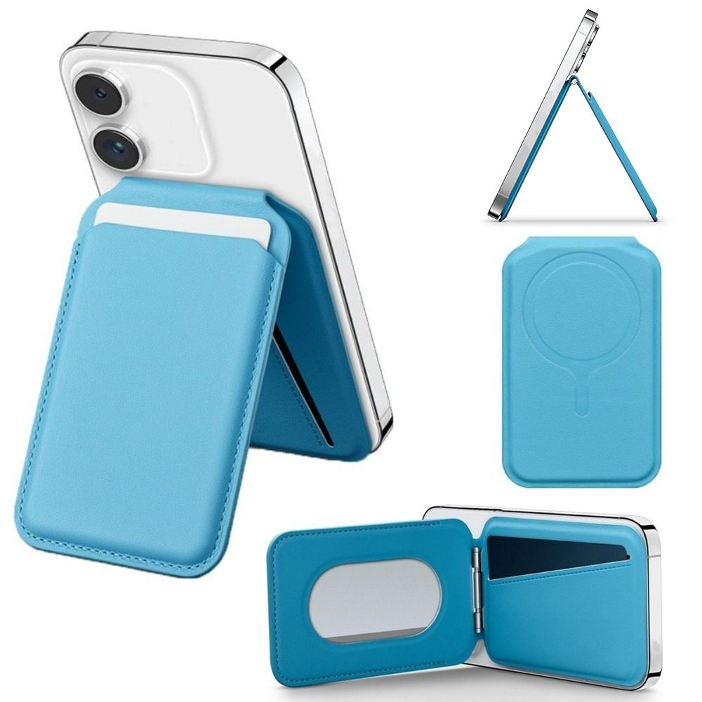 PU Leather Phone Stand Wallet Snap On Wallet Card Bag New Magnetic Stand