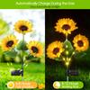 1/3Head LED Solar Sunflower Outdoor Lawn Light IP65 Waterproof Pathway Yard Wedding Holiday Garden Decoration Solar Flowers Lamp