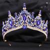 DIEZI Baroque Bridal Wedding Party Crown Princess Queen Water Drop Opal Crystal Tiaras Necklace Earrings New Jewelry Sets